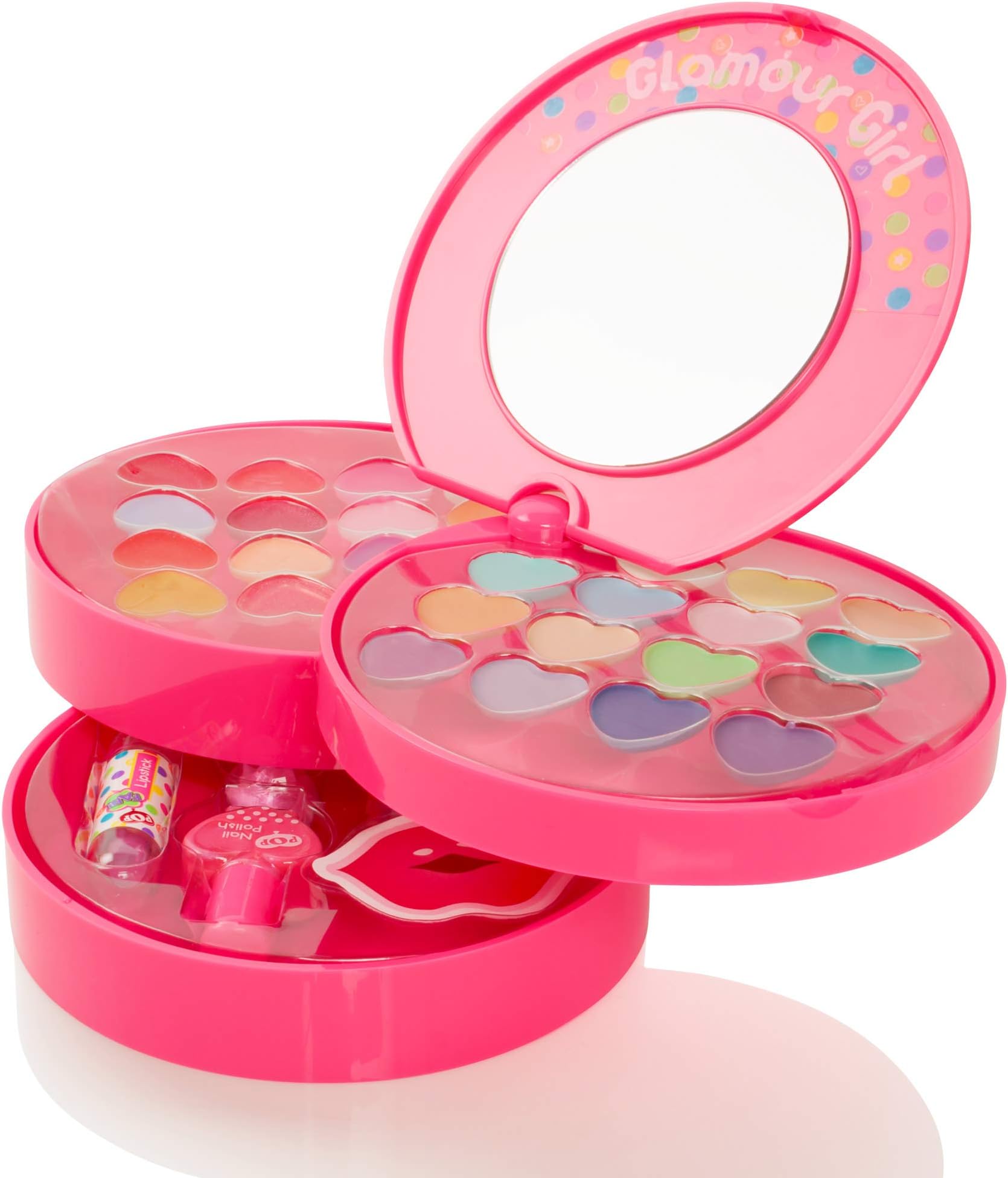 Pop Girls 3 Tier Girls Real Make-up Set - Safe Cosmetics Set For Children