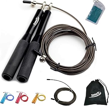 InnoTi Comba Crossfit Hombre y Mujer - Cuerda de Saltar de Alta Velocidad para Boxeo y Fitness - Comba de Aluminio Ligera para Saltos Dobles - ...