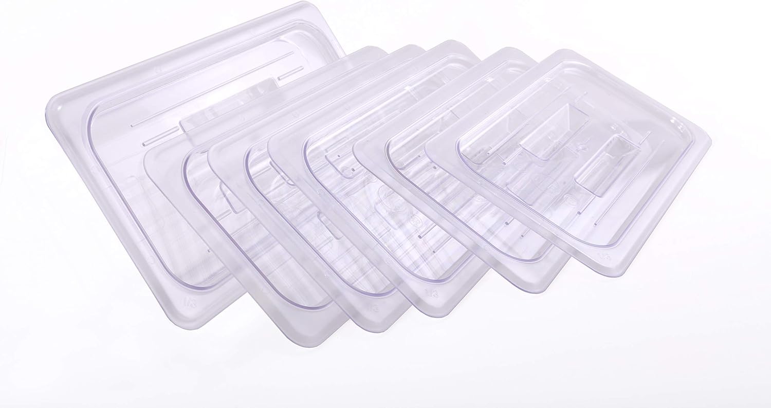 CMI 1/3 Size Polycarbonate Food Pans Lid&Cover,Clear - Pack of 6