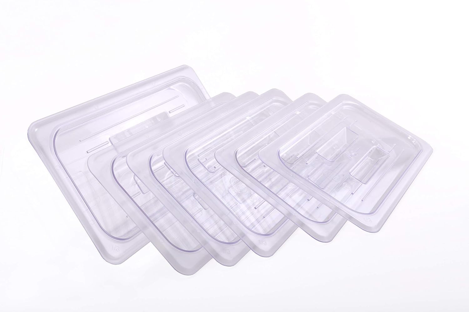Hakka 1/3 Size Polycarbonate Food Pans Lid&Cover,Clear - Pack of 6
