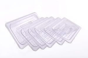 Hakka 1/3 Size Polycarbonate Food Pans Lid&Cover,Clear - Pack of 6