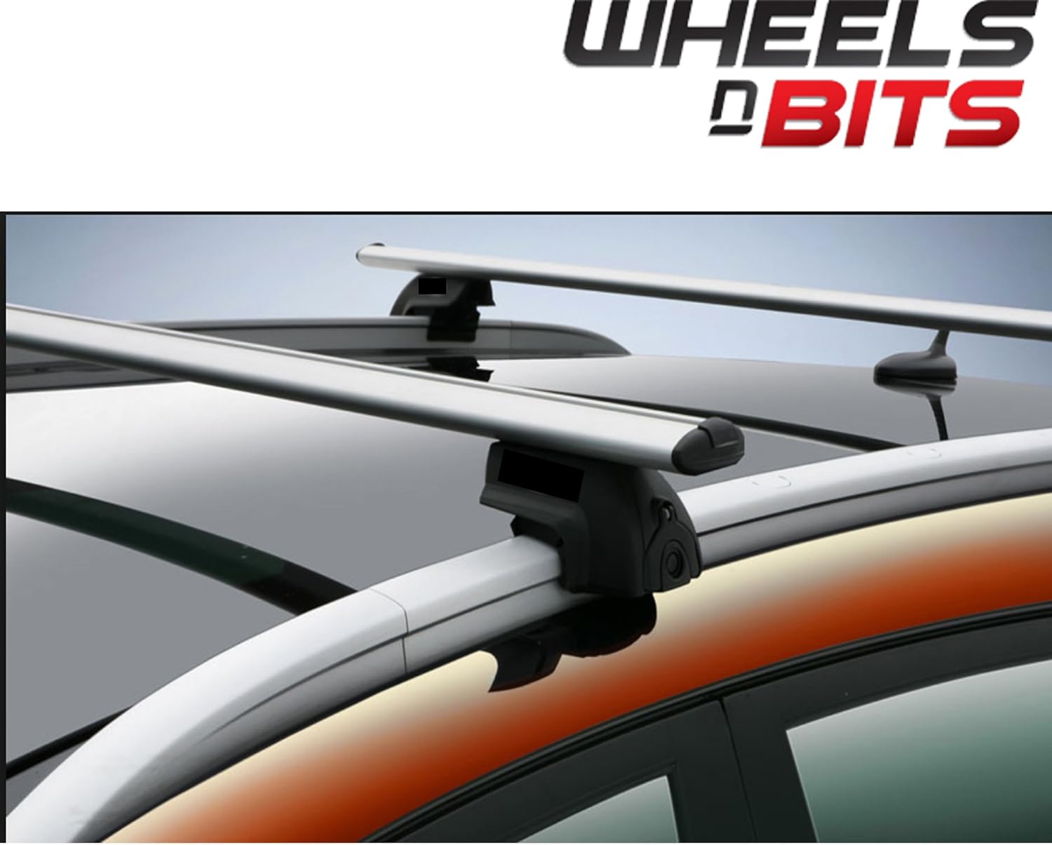 Wheels N Bits Integrated Solid Rail Roof Rack Bar Bars 2x 130CM