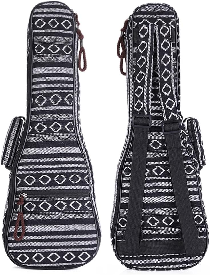 ZEALUX Seriers Of Bohemian style Adjustable Shoulder Strap 10MM Sponge Fill Ukulele Case Bag & Uke Case (23/24 in, Bohemia-E)