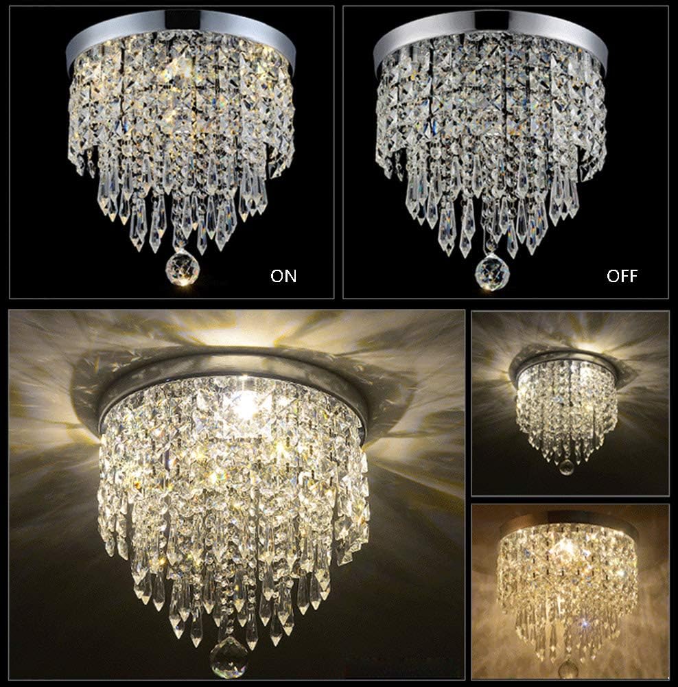 Hile Lighting KU300074 Modern Chandelier Crystal Ball Fixture Pendant Ceiling Lamp H10.43" X W8.66", 1 Light - - 
