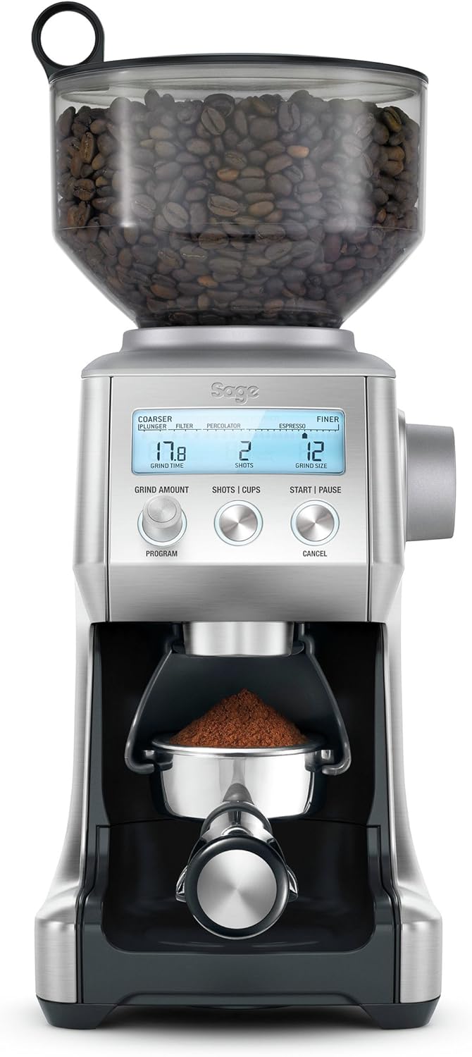 Sage Appliances SCG820 the Smart Grinder Pro, Kaffeemühle, Gebürsteter Edelstahl