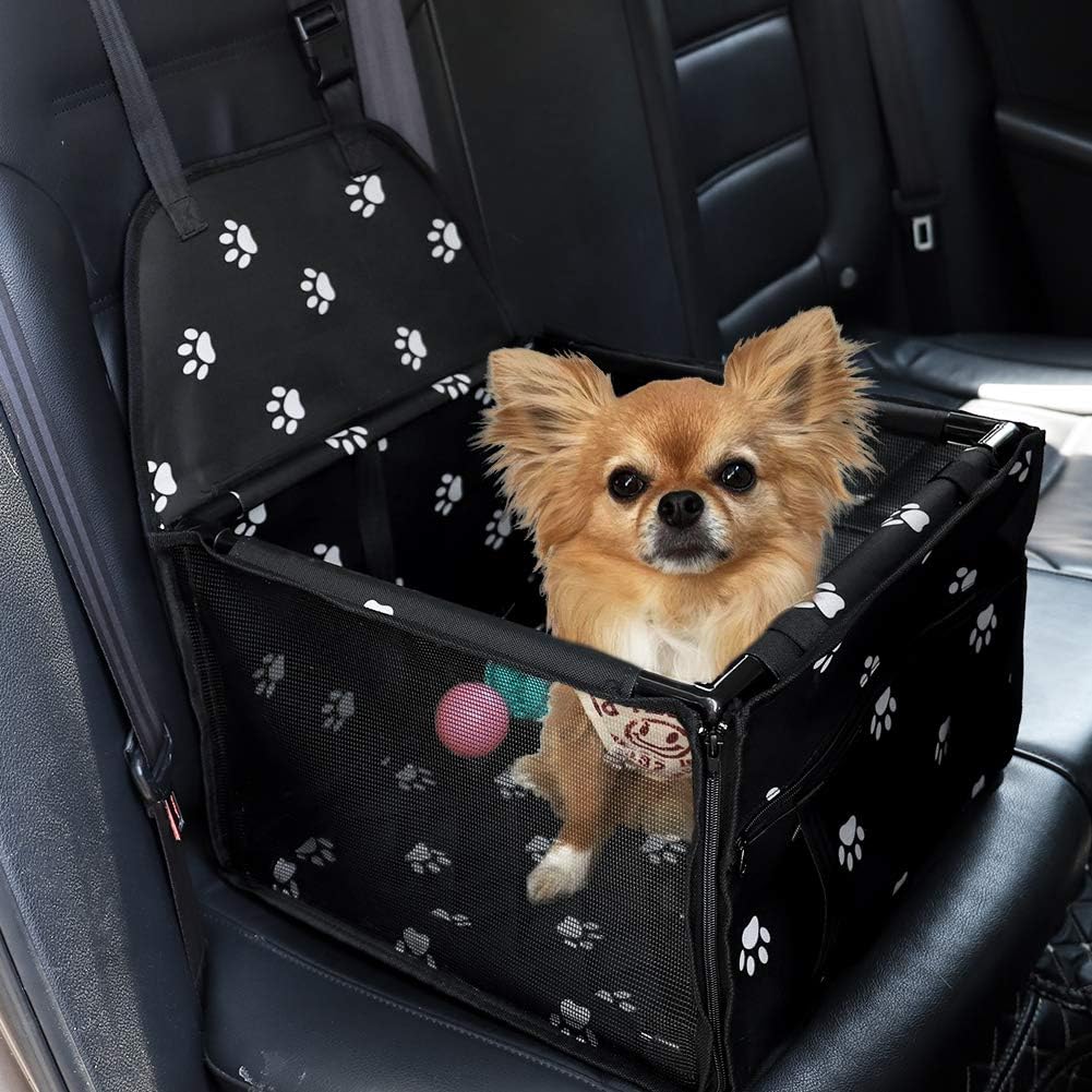 HIPPIH Small Dog Car Seat, Upgraded Sturdy Pet Car Seat for Medium Dogs with Whole PVC Bars Frame, Dog Booster Seats for Vehicles with Anti-Skid Mat, Puppy Car Seat for Pets Under 11 lb : Pet Supplies