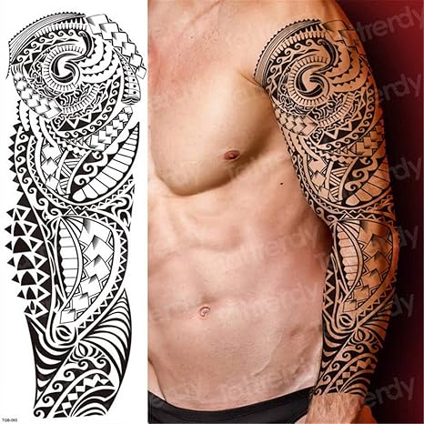 3pcs Temporary Tattoos For Men Robot Arm Sleeve Tattoo