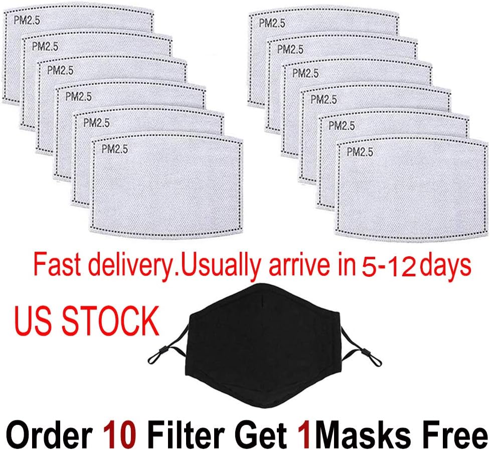 Taymey PM2.5 Activated Carbon Filter Insert 5 Layers Protective Medium (10pcs+1Mask)