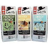 Larry's Coffee Organic Fair Trade Whole Bean, Bold Flavor Variety Pack, 3-count