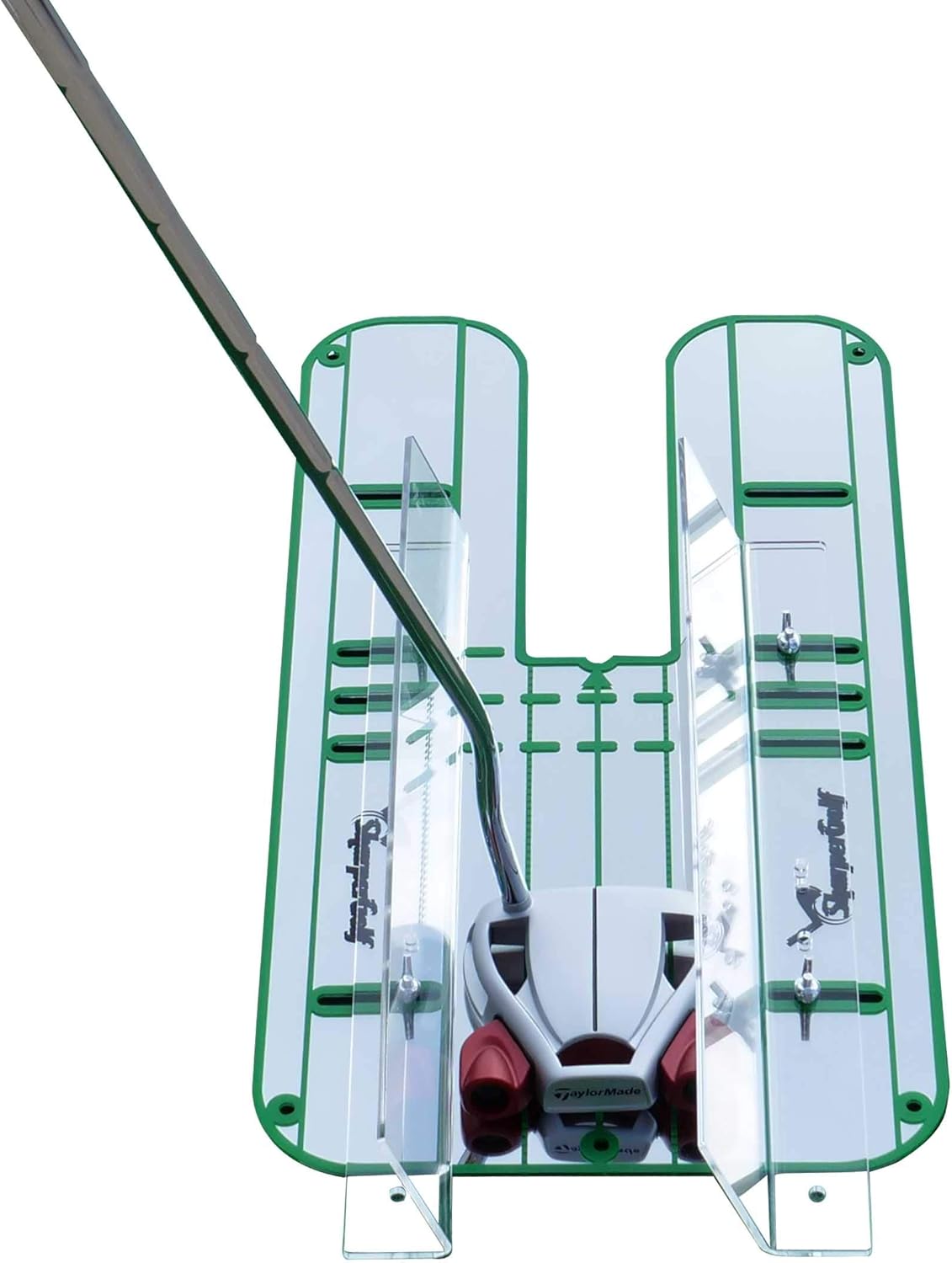 SharperGolf Premium Guide Rails Putting Mirror Large 9.25" x 17.5" Putt Swing Alignment Trainer, Portable Training Aid, Practice Equipment, Eye Path and Starting Line Trainer : Sports & Outdoors