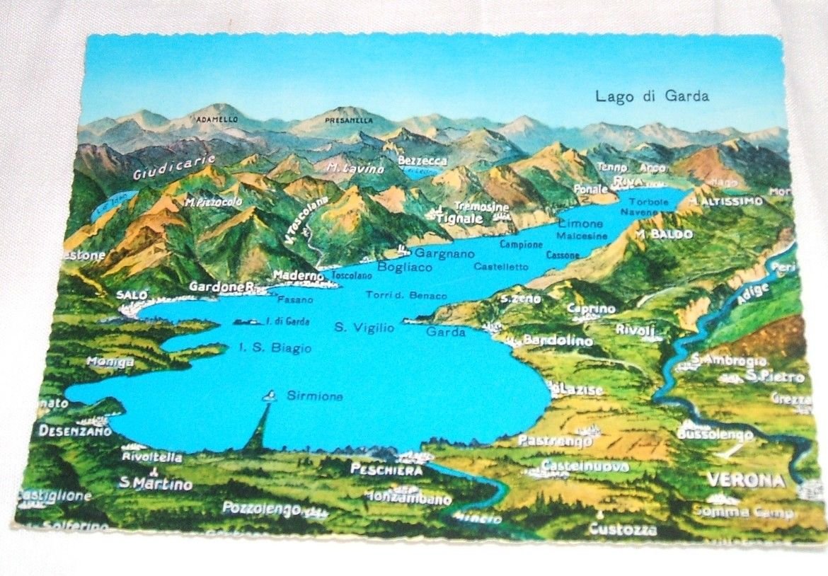 Amazonit Cartolina Cartina Lago Di Garda E Dintorni Aa