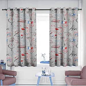 HOMEDD Panel de cortina para ventana, imagen temática de París Francia