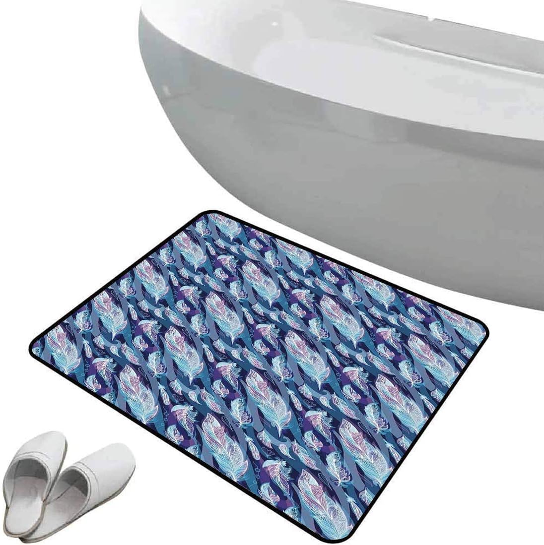 Fußmatte rutschfester Badteppich Indigo Gummi rutschfeste Bodenmatte