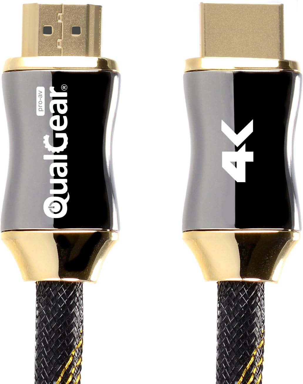 QualGear 3 Feet HDMI Premium Certified 2.0 cable with 24K Gold Plated Contacts, Supports 4K Ultra HD, 3D, 18Gbps, Audio Return Channel, Ethernet (QG-PCBL-HD20-3FT)