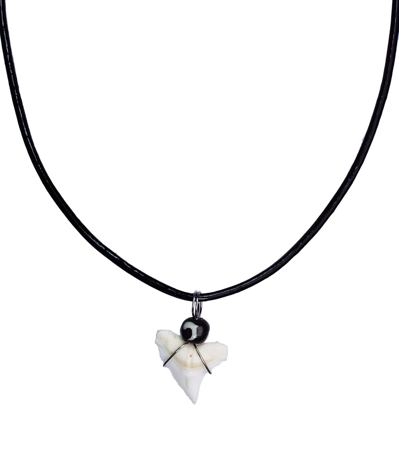 Shark Tooth Small Beads Necklace Handmade Hawaiian Style Beach Adjustable Cord