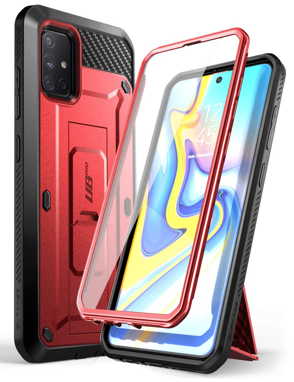 SUPCASEfor Samsung Galaxy A71 5G Case [Not for A71 5G UW Verizon], [Built-in Screen Protector & Stand & Belt Clip] Full-Body Heavy Duty Rugged Protective Phone Case for Samsung A71 6.7", Ruddy