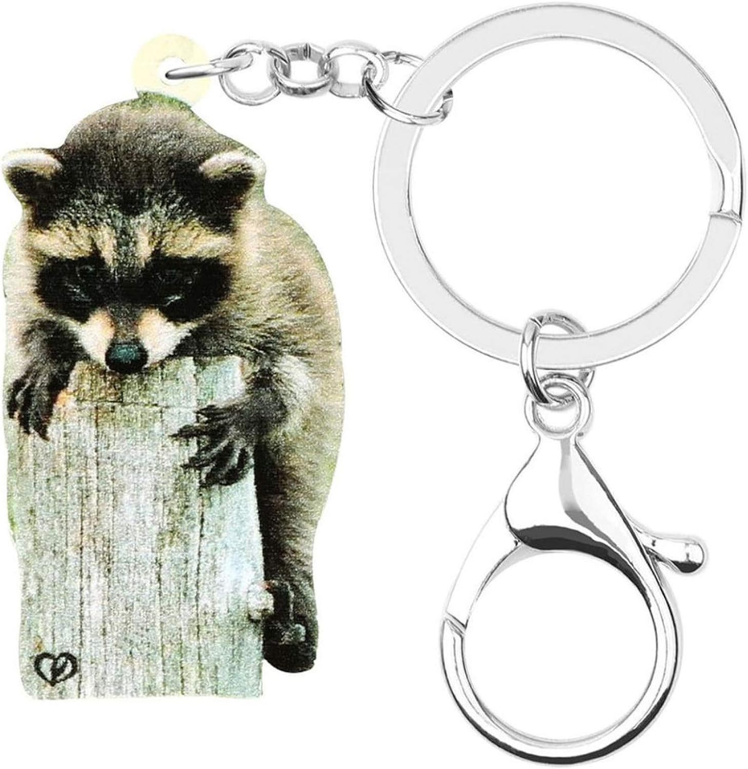 Llavero Lindo Mapache llaveros Llavero Estampado Animal Llavero Regalo