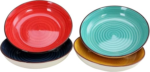 Amazon Com Gibson Home Color Speckle Multi Color Ceramic Bowl Set