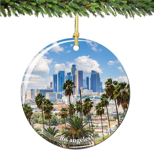 Amazon Com City Souvenirs Los Angeles Skyline Christmas Ornament