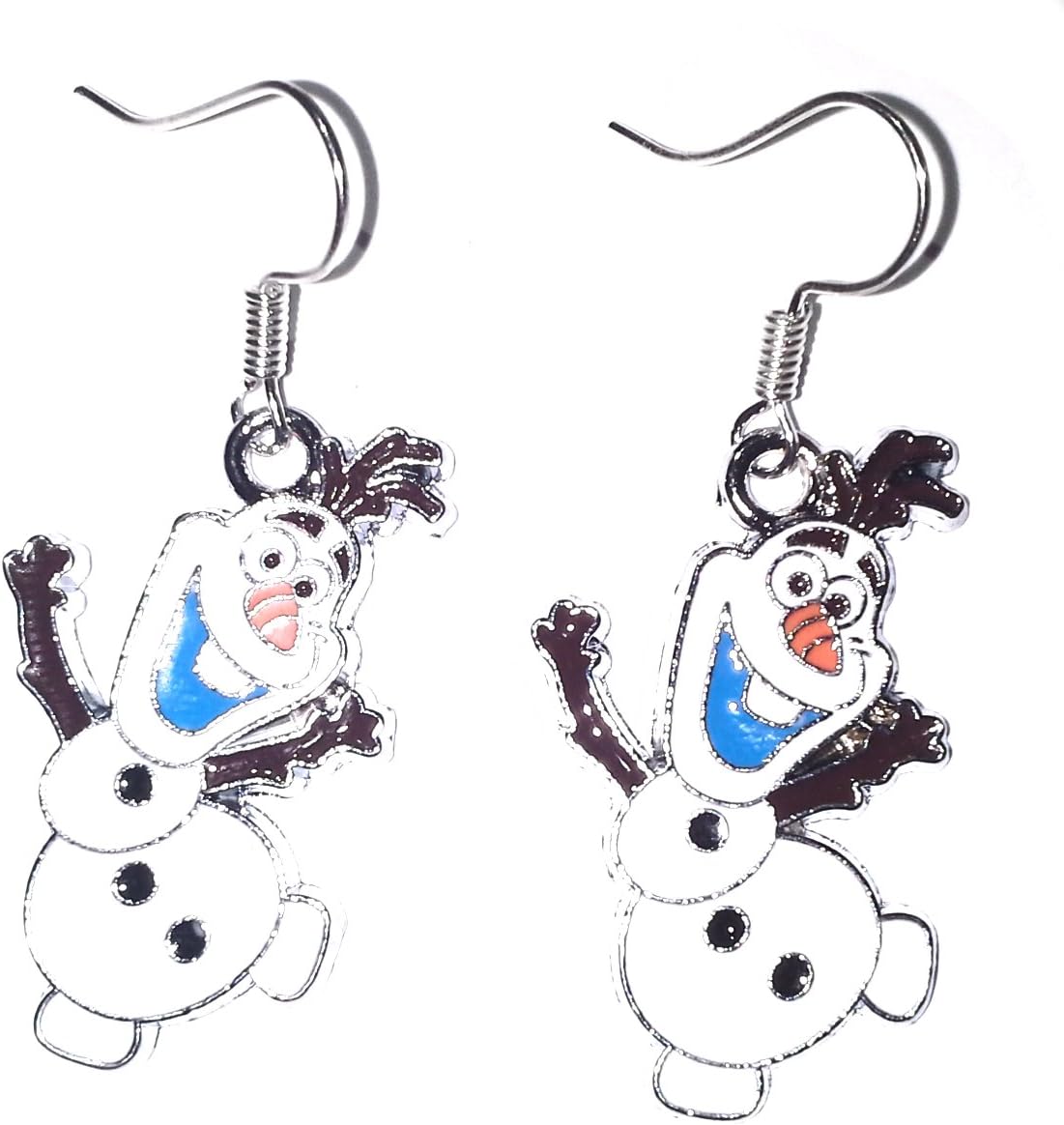 Juicy Jewellery Fancy Dress Sterling Silver Christmas Pierced Earrings Xmas Tree Snowflake Snowman Santa Hat Stocking Gift (Olaf)