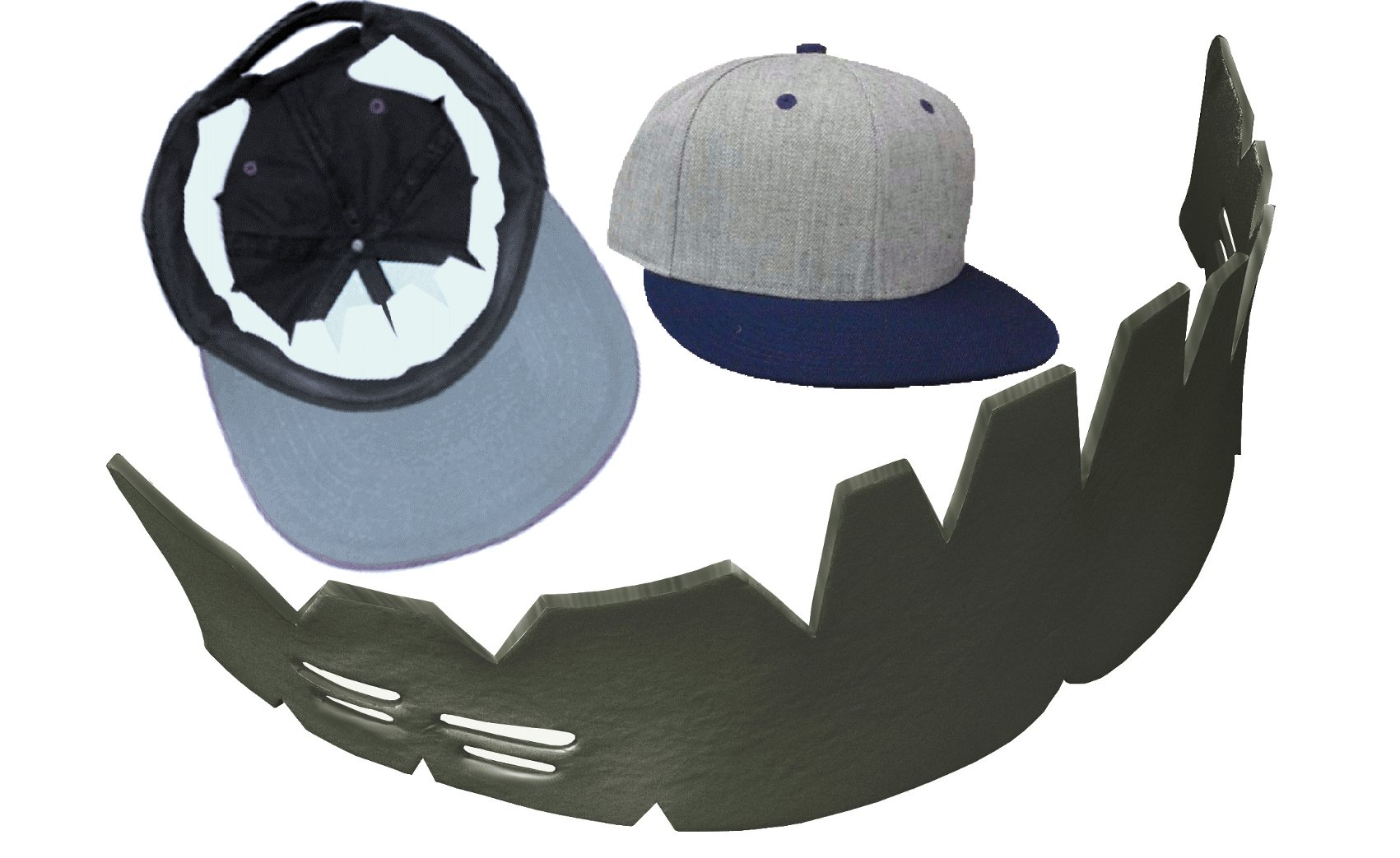 2Pk. Baseball Caps WrapAround Crown Inserts Hat Shaper Washing Aide