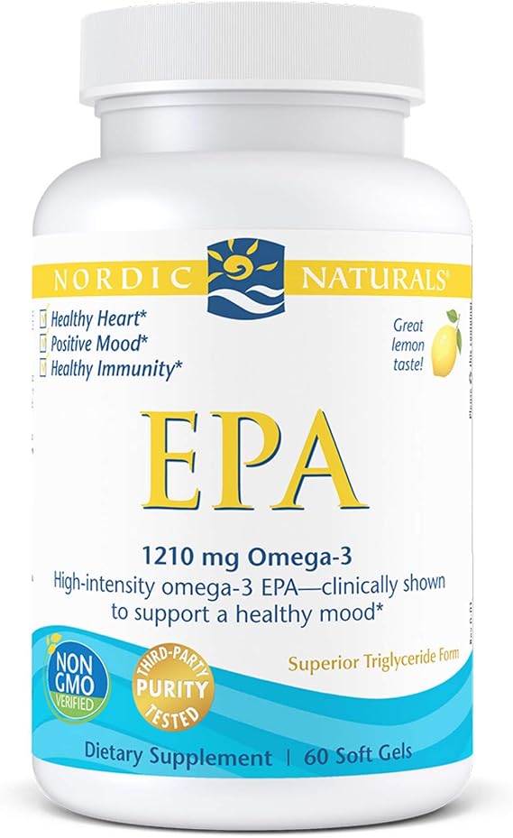 Amazon Com Nordic Naturals Epa Lemon 60 Soft Gels 1210 Mg Omega 3 High Intensity Epa Formula For Positive Mood Heart Health Healthy Immunity Non Gmo 30 Servings Health Personal Care