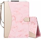 FYY Apple iPad Pro 12.9 Case Cover 2017/2015, [Leather Case] with [Apple Pencil Holder], Flip Folio Stand Protective Cover Case with [Auto Sleep Wake Function] Pink