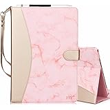 FYY Apple iPad Pro 12.9 Case Cover 2017/2015, [Leather Case] with [Apple Pencil Holder], Flip Folio Stand Protective Cover Case with [Auto Sleep Wake Function] Pink
