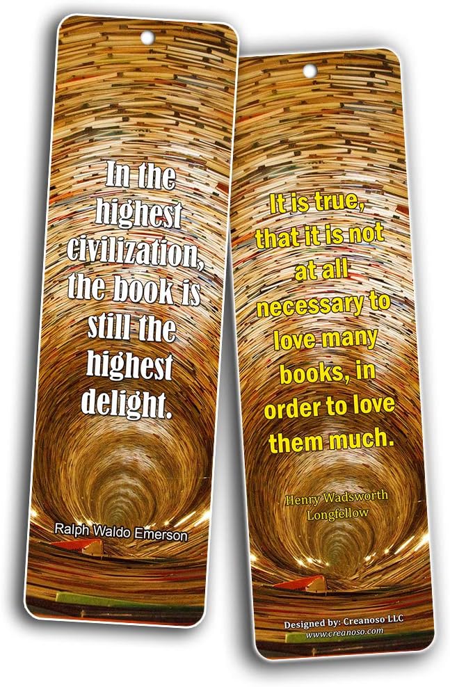 Creanoso Literary Avid Reading Quotes Bookmarker Cards (60-Pack), Premium Quality Book Reading Bookmarks Design - Image 5