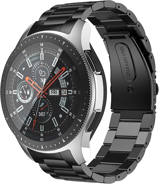 Amazon Com Notocity No Gaps Gear S3 Frontier Band S3 Classic Band Galaxy Watch 46mm Band Replacement Solid Stainless Steel Wristband For Samsung Gear S3 Frontier Classic Galaxy Watch 46mm Black