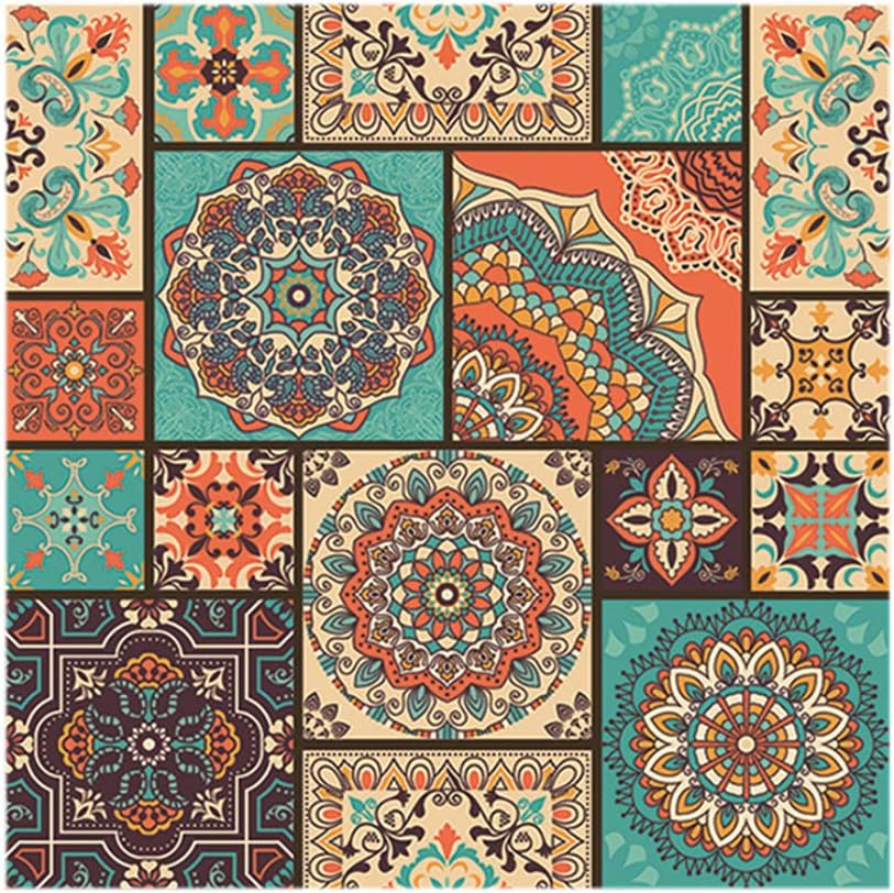 Wood Self Adhesive Paper, Rarembellish 3D Flower Shaped Wall Tile Stickers Waterproof Self-Adhesive Floor Decal