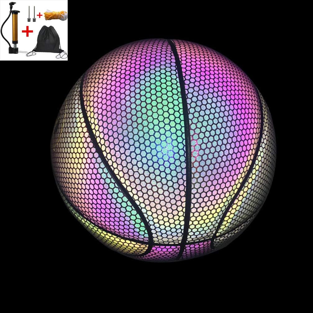 iGREATWALL Light Up Basketball,Luminous Basketball Night Game Street PU Glowing Reflective Light Basketball