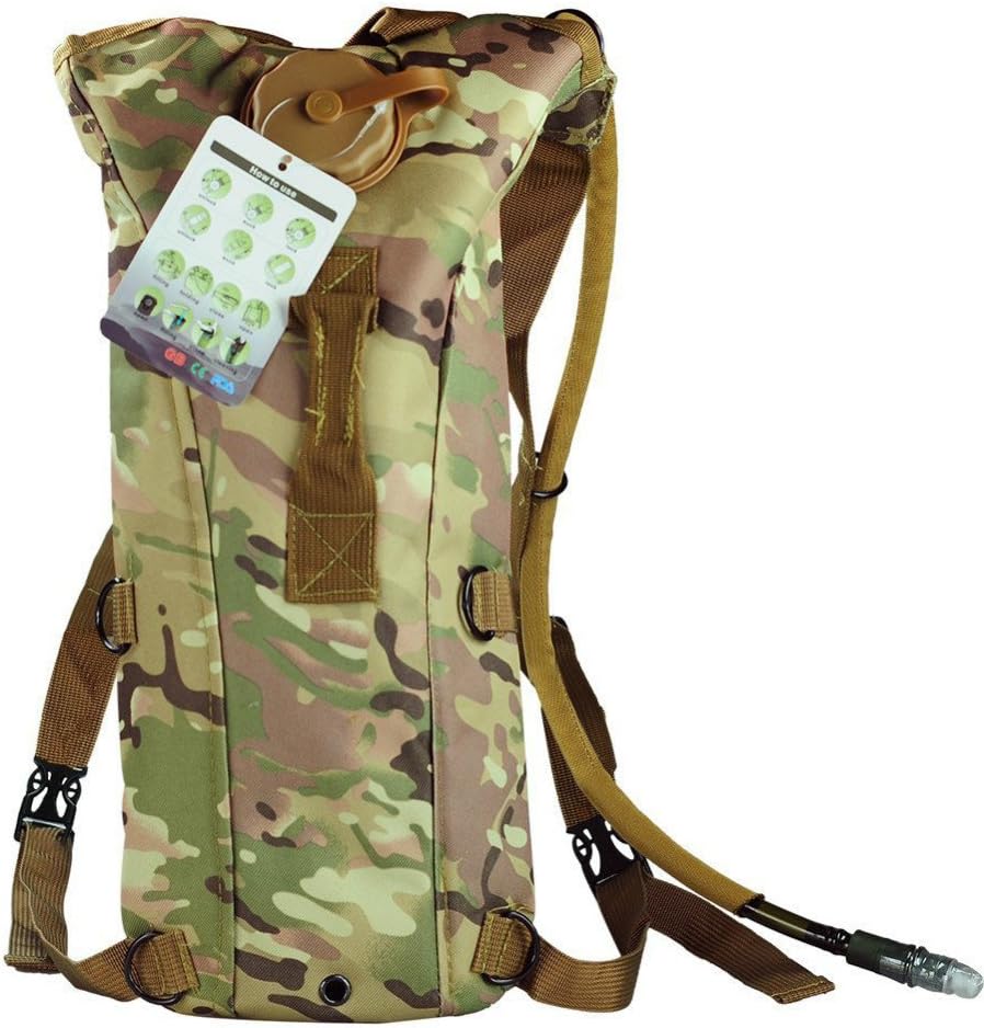OCSOSO Camouflage Style Hydration System Water Bag Pouch Backpack Bladder Hiking Climbing Survival 3L