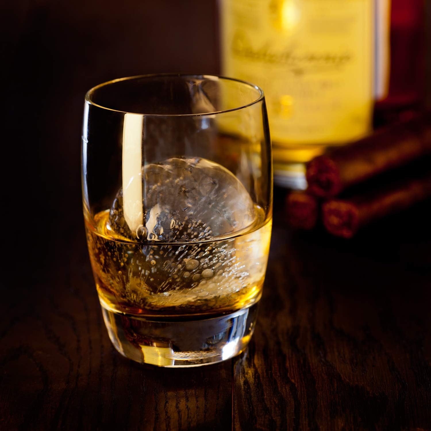 Whiskey Rounders Sphere Ice Mold - Ice Ball Maker Tray Makes 6 Large (2.5 Inch) Ice Spheres