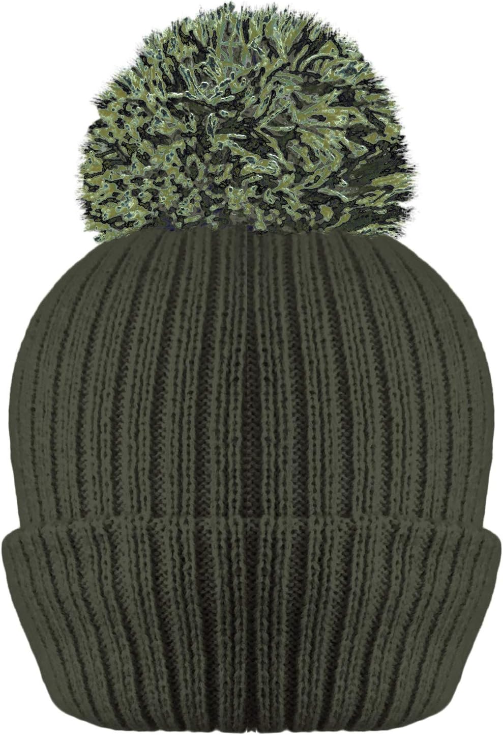 LADIES WOMENS RIBBED 3M THINSULATE LINED BOBBLE POM POM HAT