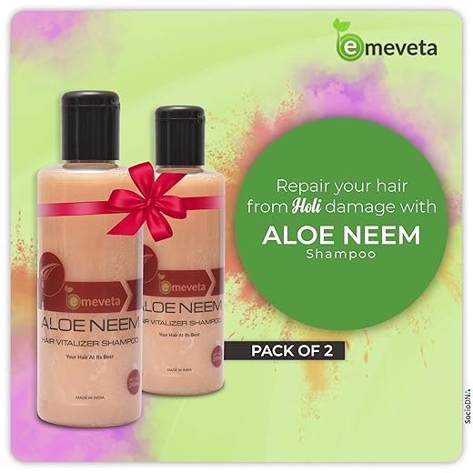 Emeveta 100% Herbal Aloe Vera Neem Shampoo (Pack of 2)