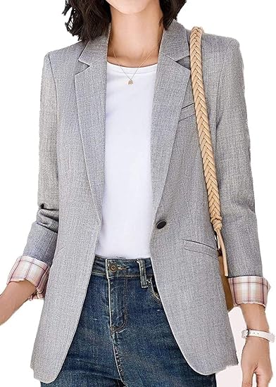 Amazon Showlovein テーラード ジャケット レディース ブレザー ショート リネンジャケット スーツ レディース 春秋冬 长袖 通勤 オフィス カジュアル コート ジャケット 通販