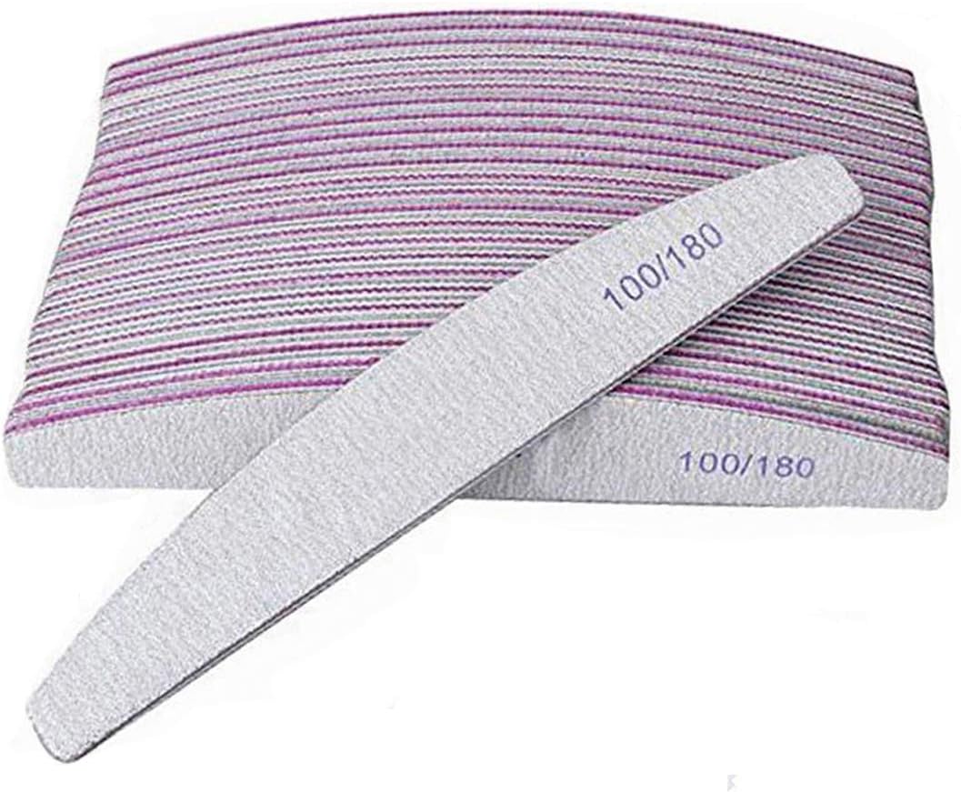 Nail Files Nail Buffer Fingernail File Emery Board 100 180 Grit Double Sided Bulk Salon Best Large Pack Professional Set Nail Boards Kit Quality Long Natural Lot Manicure Pedicure Beauty Tool Women
