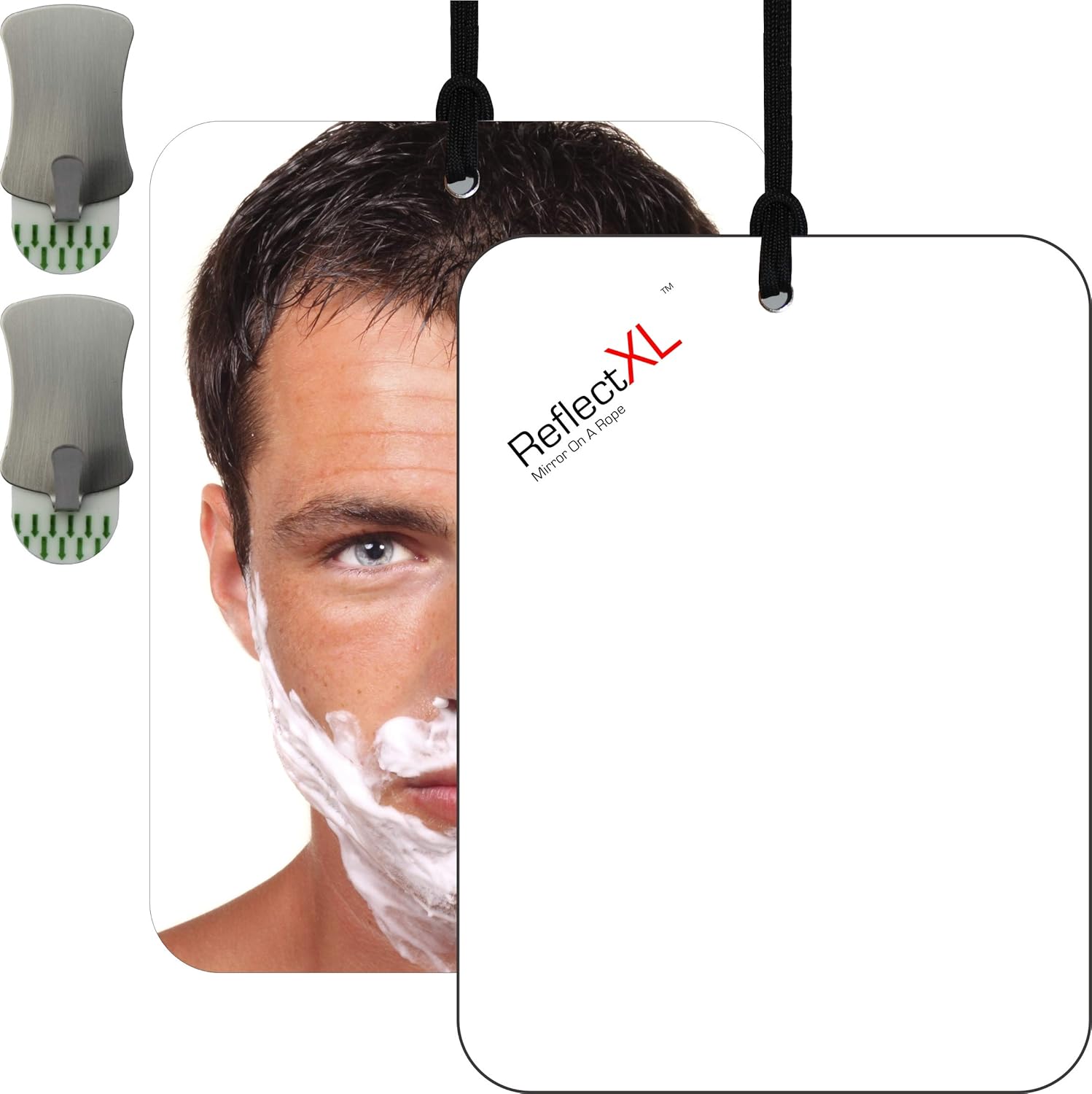 ReflectXL Shower Mirror. Our Largest Mirror - Shatterproof - Easily Eliminate Fog and Shadows for a Clear Fogless Reflection (Unclad) : Beauty