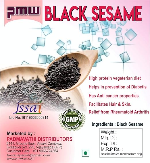 Pmw Grade A Quality Food Grade Black Sesame Seeds Til Cleaned Sortex Quality 250 Grams Nuvvulu Amazon In Grocery Gourmet Foods