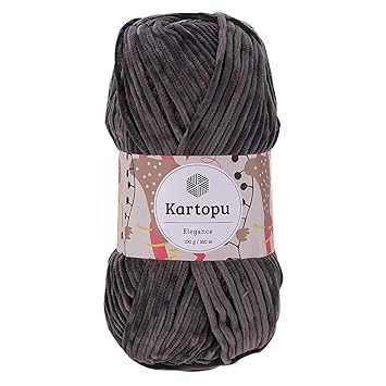 maDDma 5 x 100g Strickgarn Kartopu Elegance samt weich Strickwolle Häkelgarn, Farbwahl, Farbe:YMD0051 grau