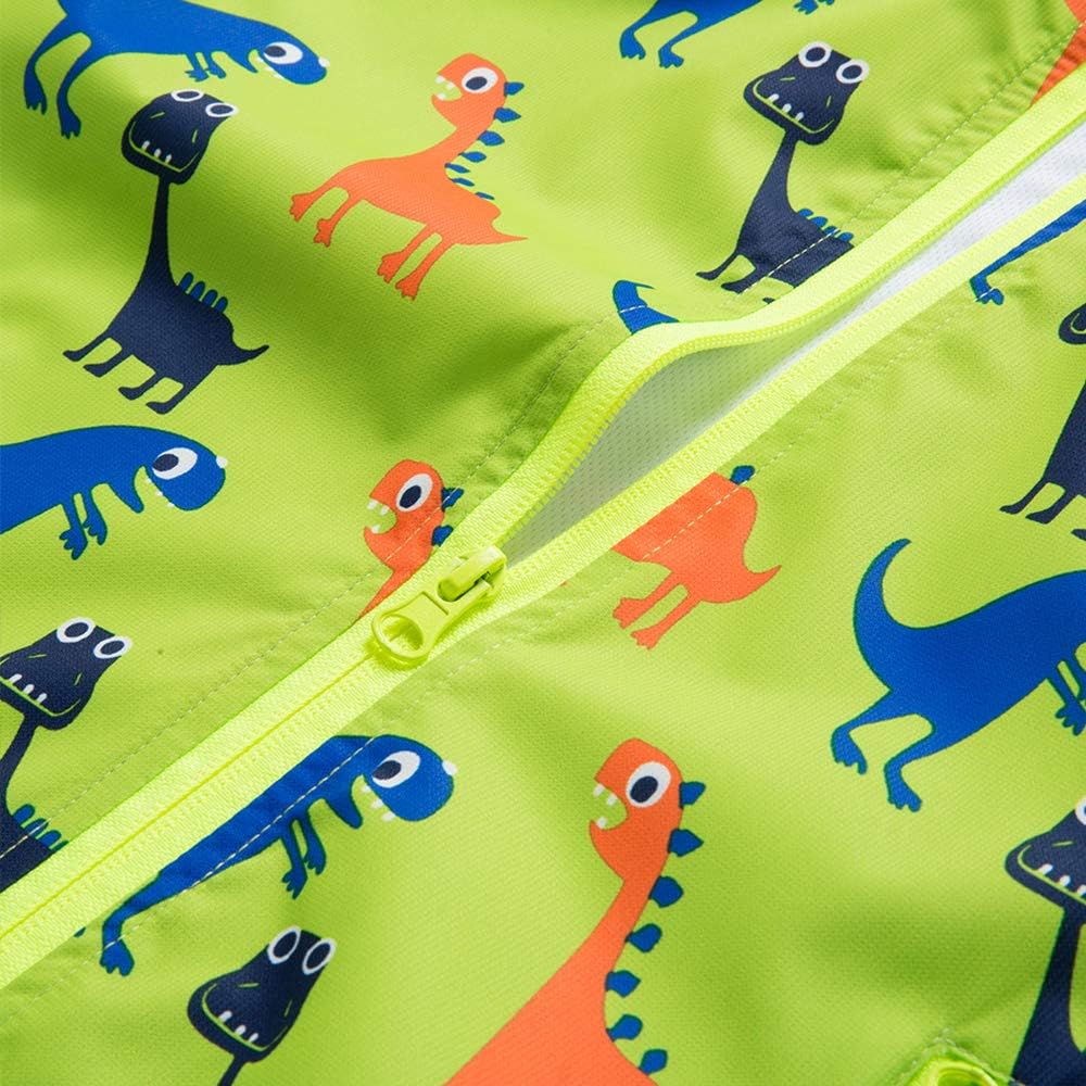 IjnUhb Waterproof Hooded Jacket for Boys Girls,Kids Raincoats Outdoor Windbreaker Dinosaur Rain Jacket: Clothing
