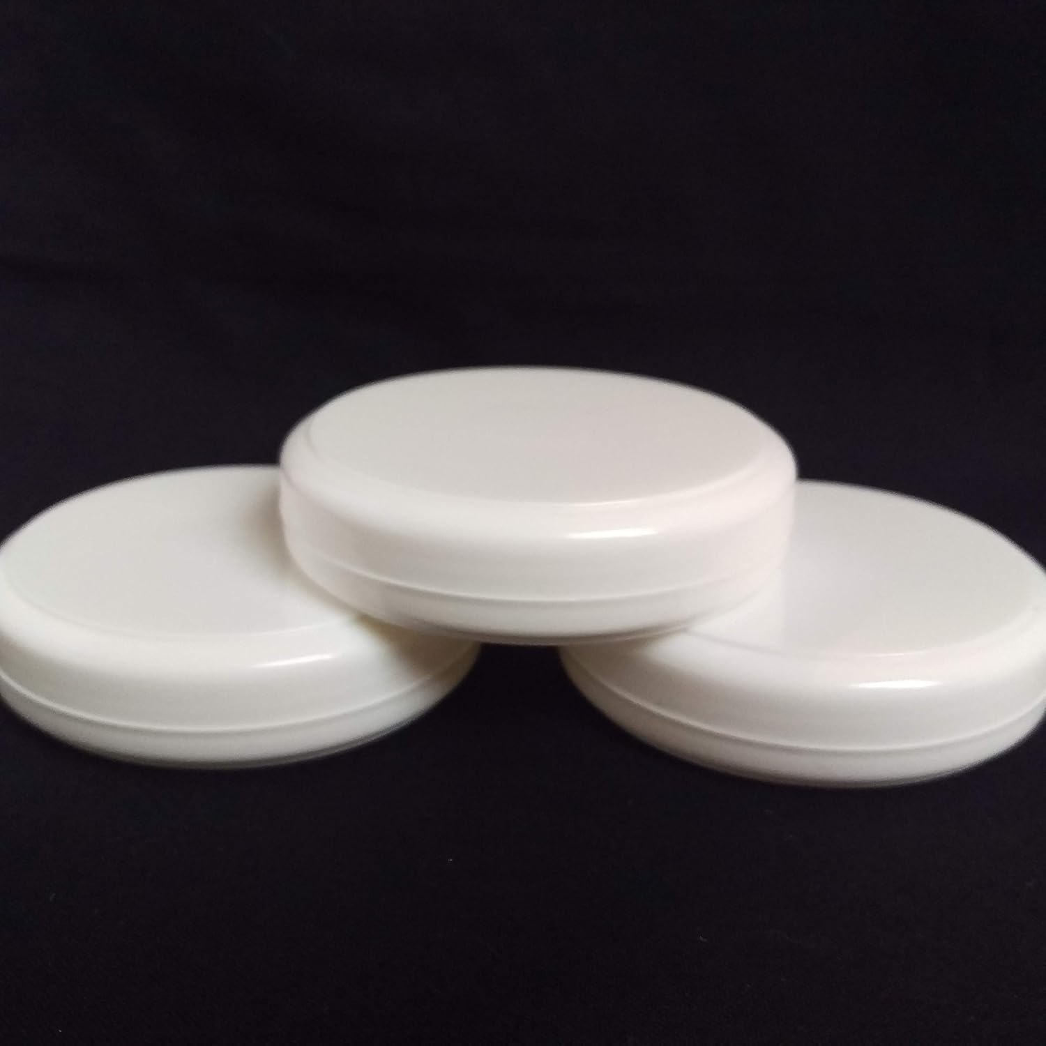 3 x 25ml Empty White Plastic Jars Low Profile - Only 17mm High - Large Letter - (Cosmetic/Cream/Sample Squat Plastic Pot) - Image 3