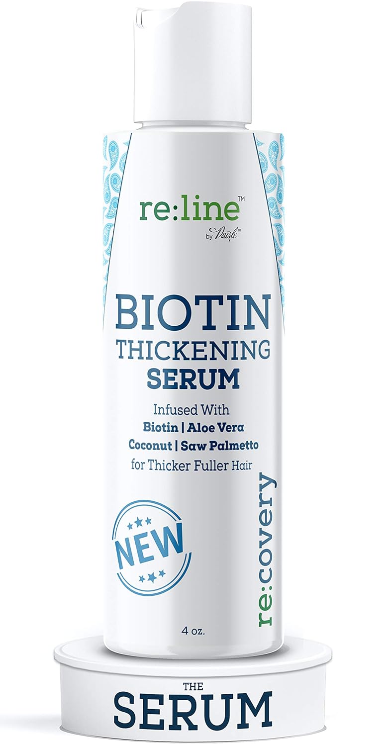 Biotin Hair Growth Serum for Women Men Hair Thickener for Fine Hair Serum for Hair Growth with Biotin and Saw Palmetto Extract DHT Blocker Natural Hair Regrowth Treatment for Men Women Hair Volumizer : Beauty