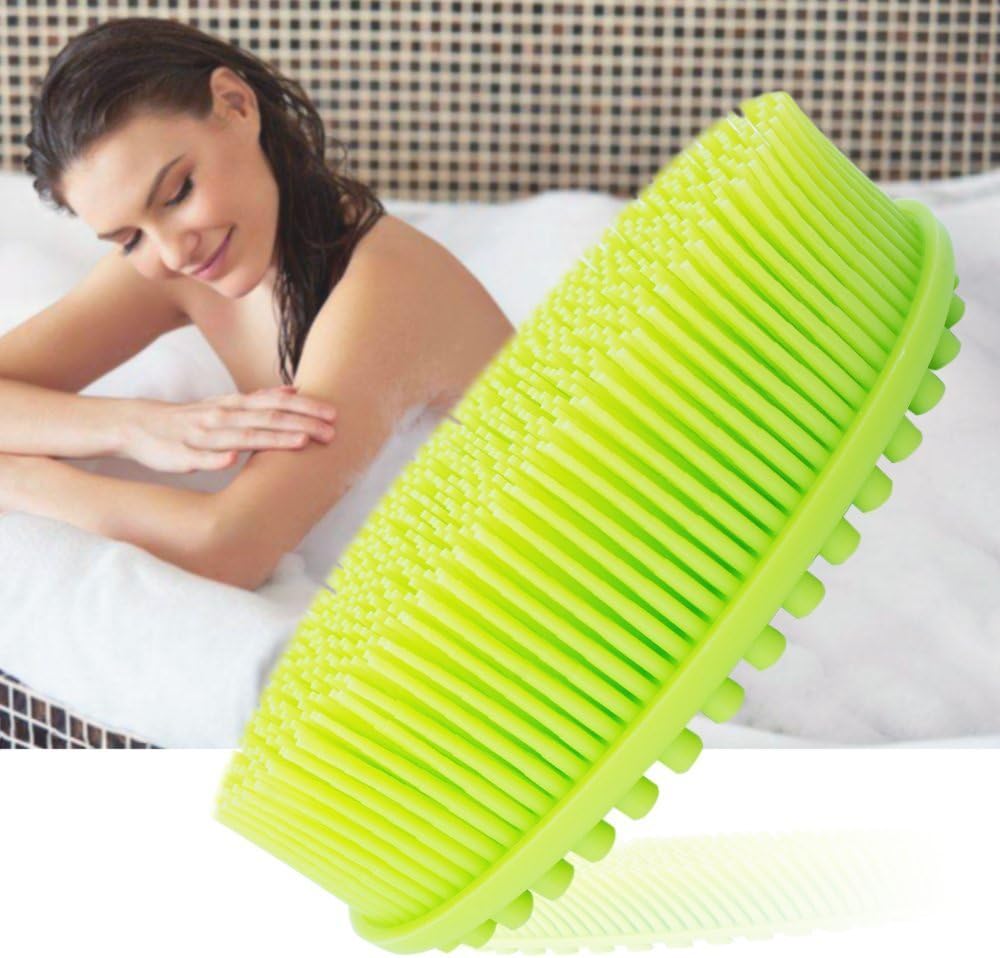 Bathtub shower silicone massage brush baby massage silicone bath brush for Face and Body silicone bath brush Super soft massage brush For All ages use available 1 pack (1 green)