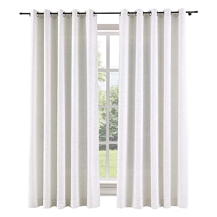 Amazon Com Chadmade 84w X 84l Inch Beige White Linen Polyester