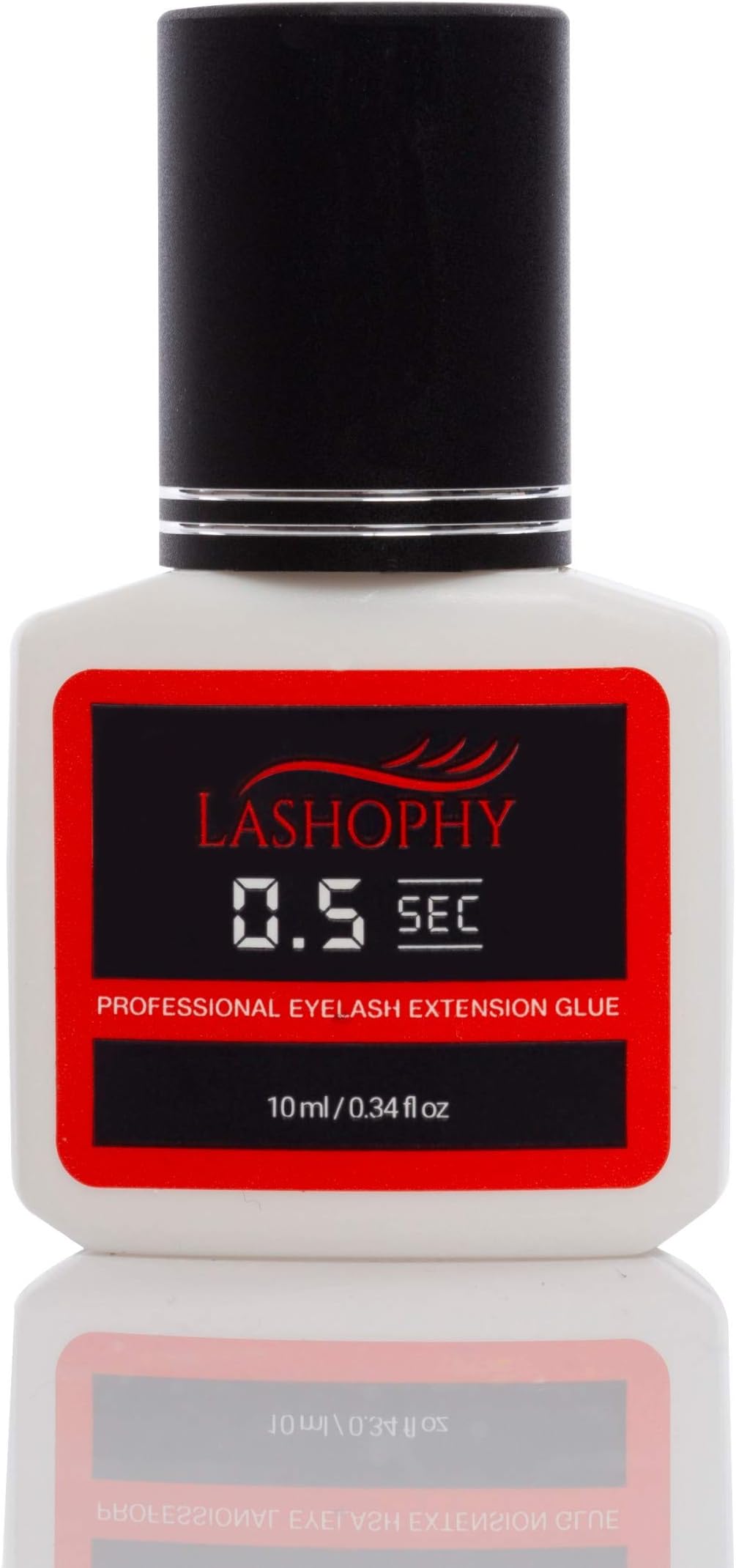 Lashophy 0.5 SEC Professional Eyelash Extension Glue in Carbon Black (10 ml), Fastest Drying Glue with 7-Week Retention and Extreme Strong Bonding