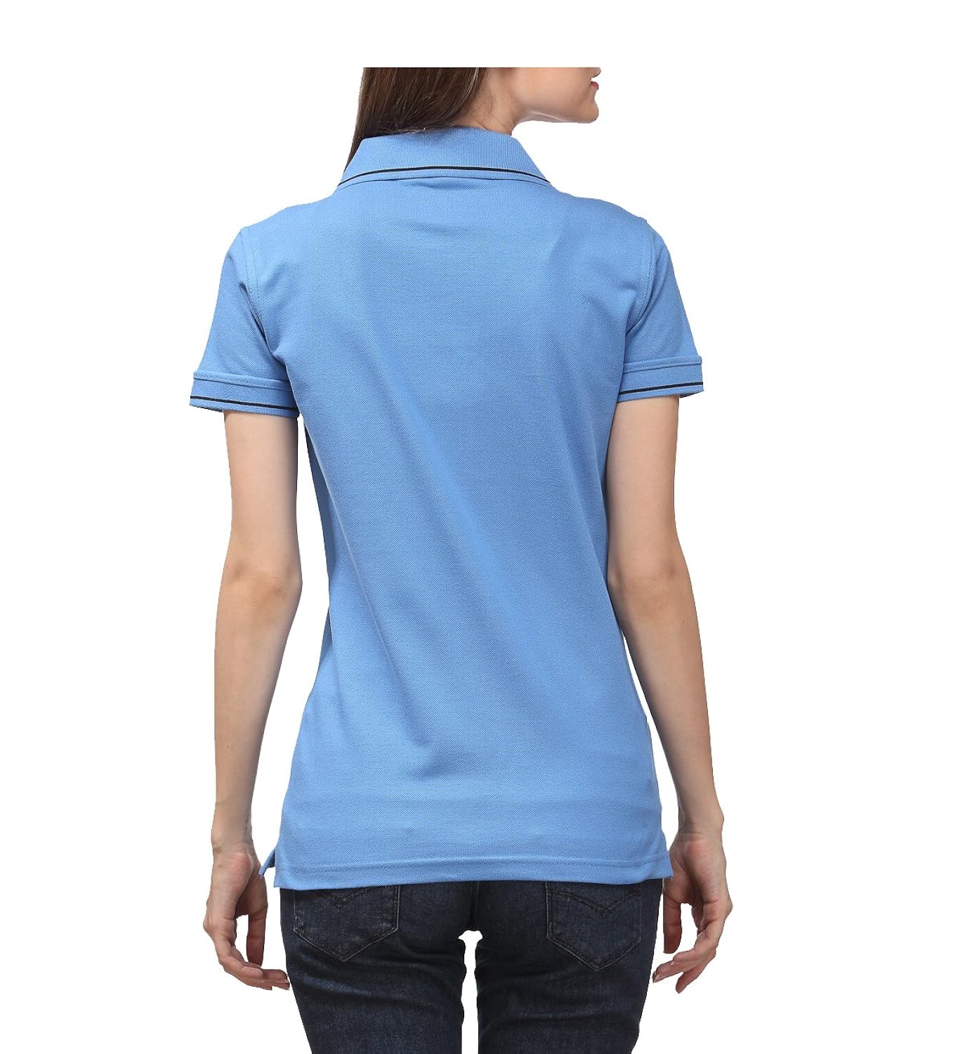 scott women's premium cotton polo t-shirt - indian blue