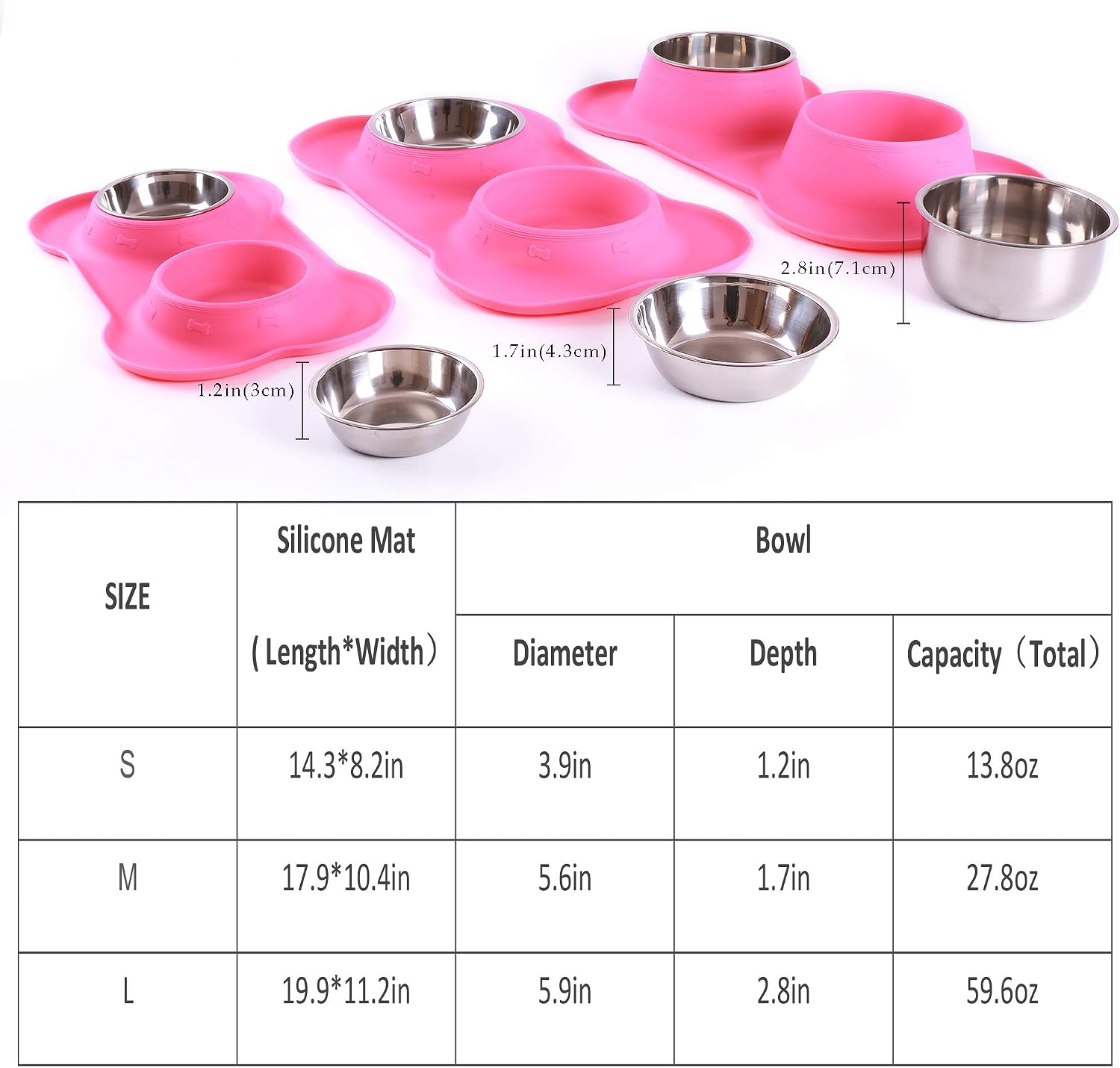 Hubulk Pet Dog Bowls 2 Stainless Steel Dog Bowl with No Spill Non-Skid Silicone Mat + Pet Food Scoop Water and Food Feeder Bowls for Feeding Small Medium Large Dogs Cats Puppies (M - Image 3