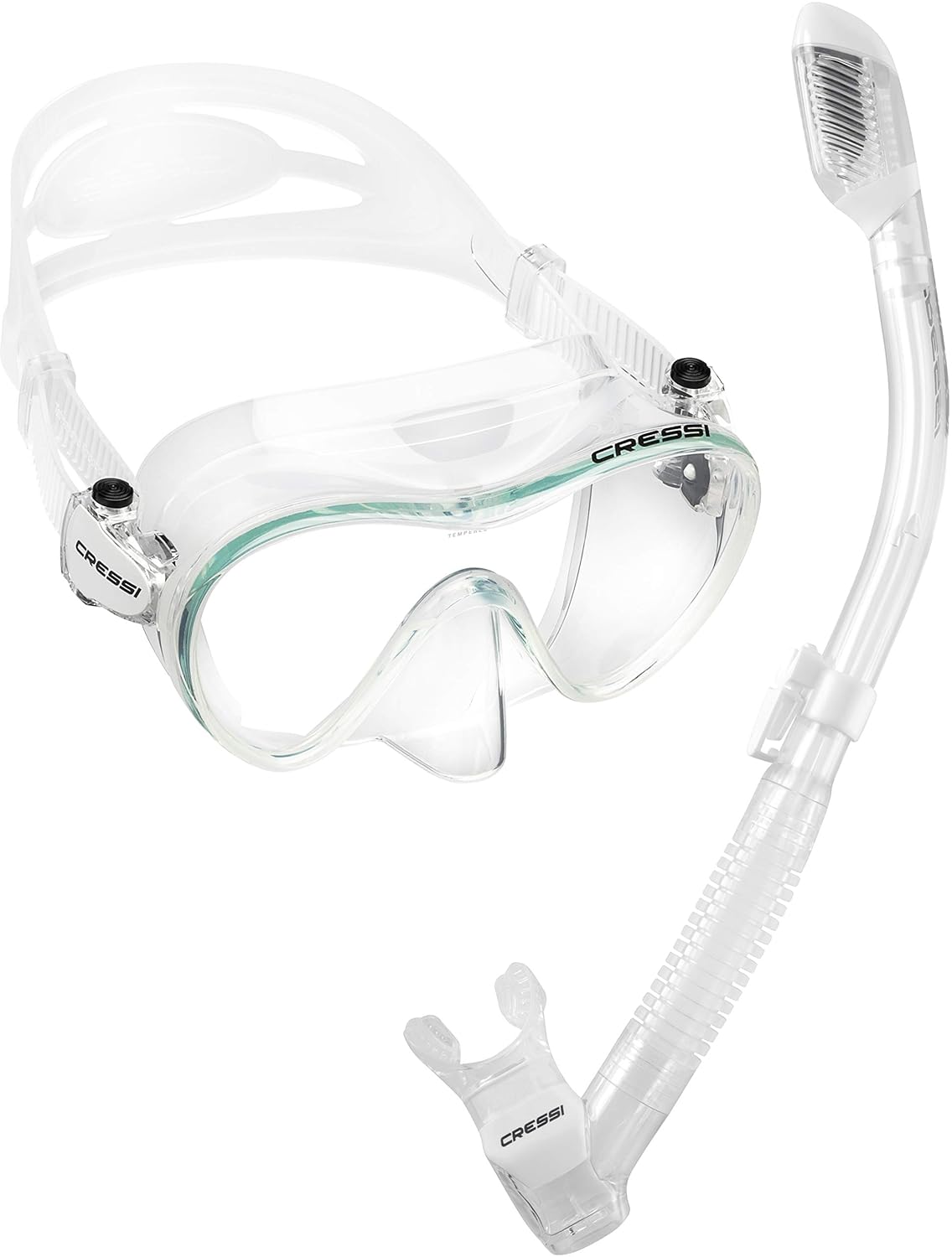 Cressi Scuba Diving Snorkeling Freediving Mask Snorkel Set Clear/Clear